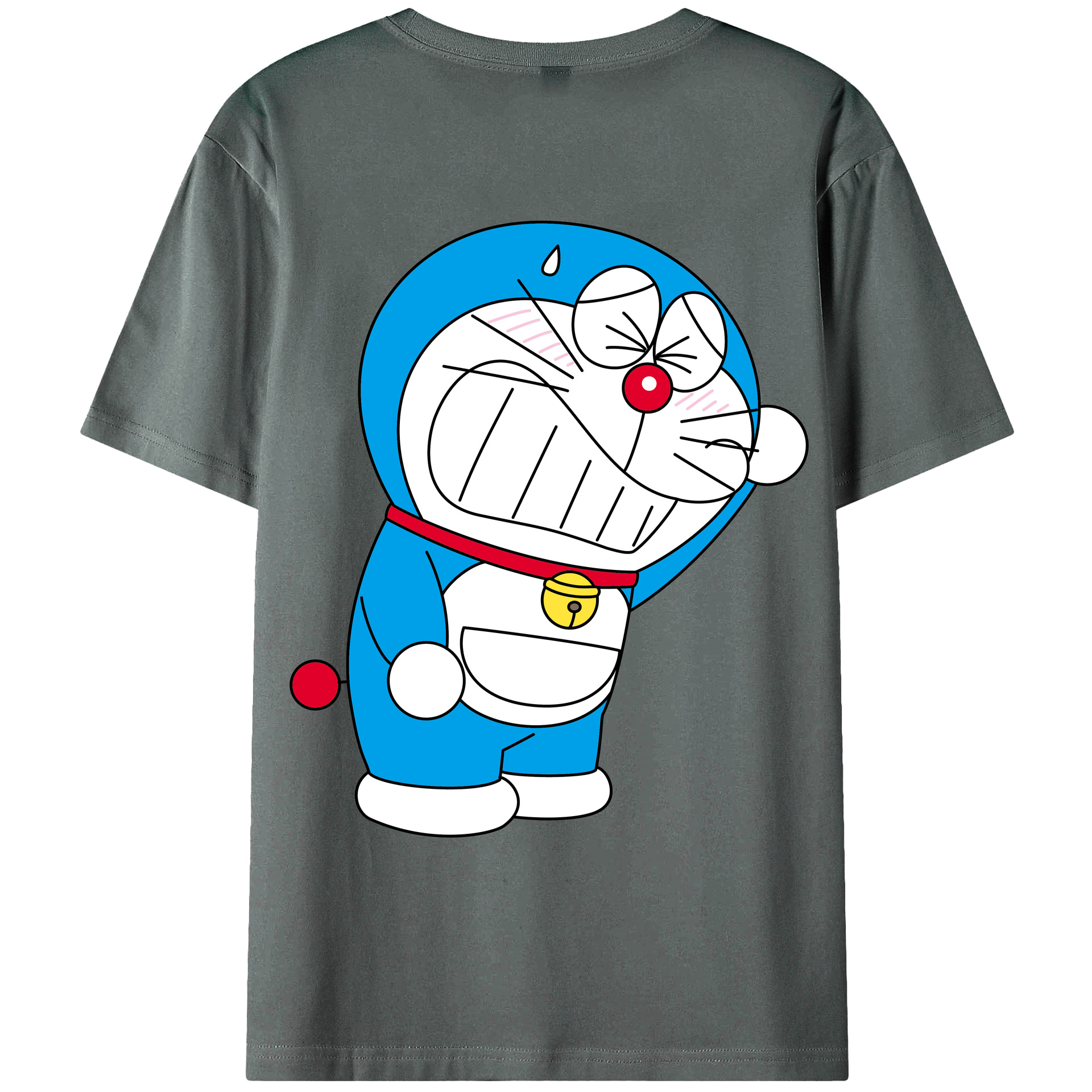 （画像用） ドラえもん Doraemon 綿100％ メンズ半袖Tシャツ（バックプリント） 通気性
